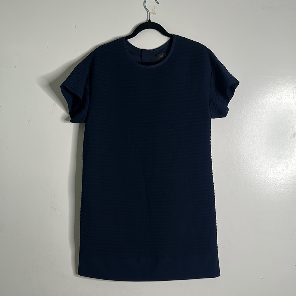 J crew navy blue pleated mini dress size 8 - Picture 7 of 13